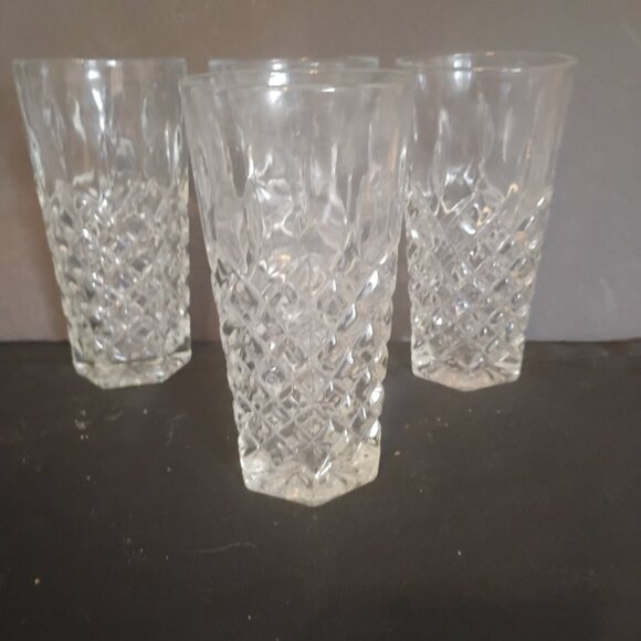 Libbey Rock Sharpe Cambridge Pattern Tall Tumblers, set of 4 - Picture 3 of 4